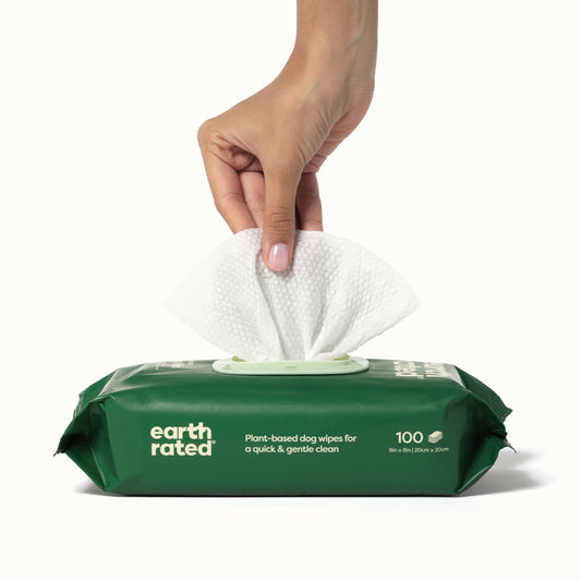Earth Rated 100 Dog Wipes - Unscented