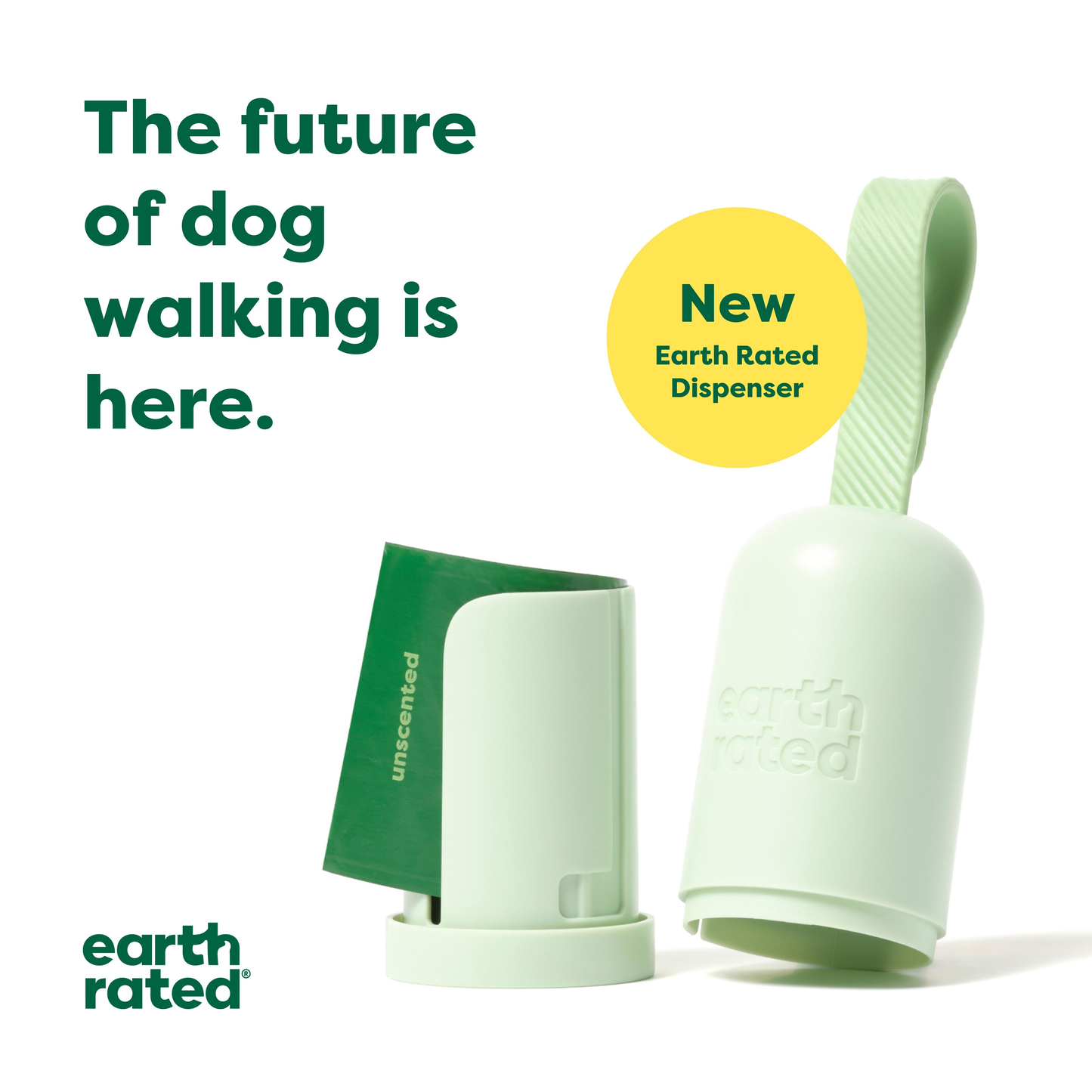 Earth Rated Leash Dispenser with 15 bags - Unscented