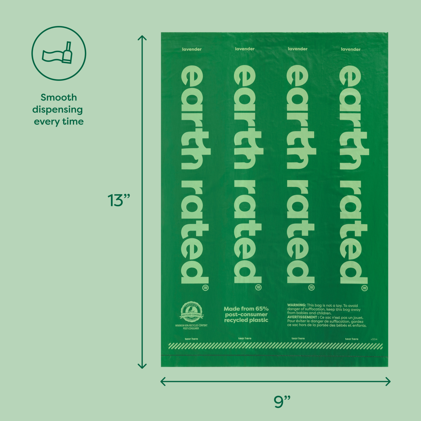 Earth Rated Leash Dispenser with 15 bags - Unscented