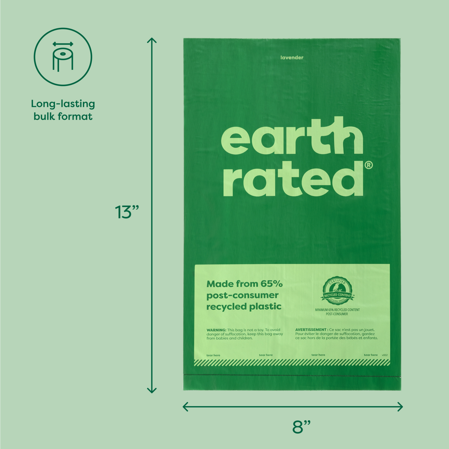 Earth Rated 300 Bags on a Large Single Roll - Unscented